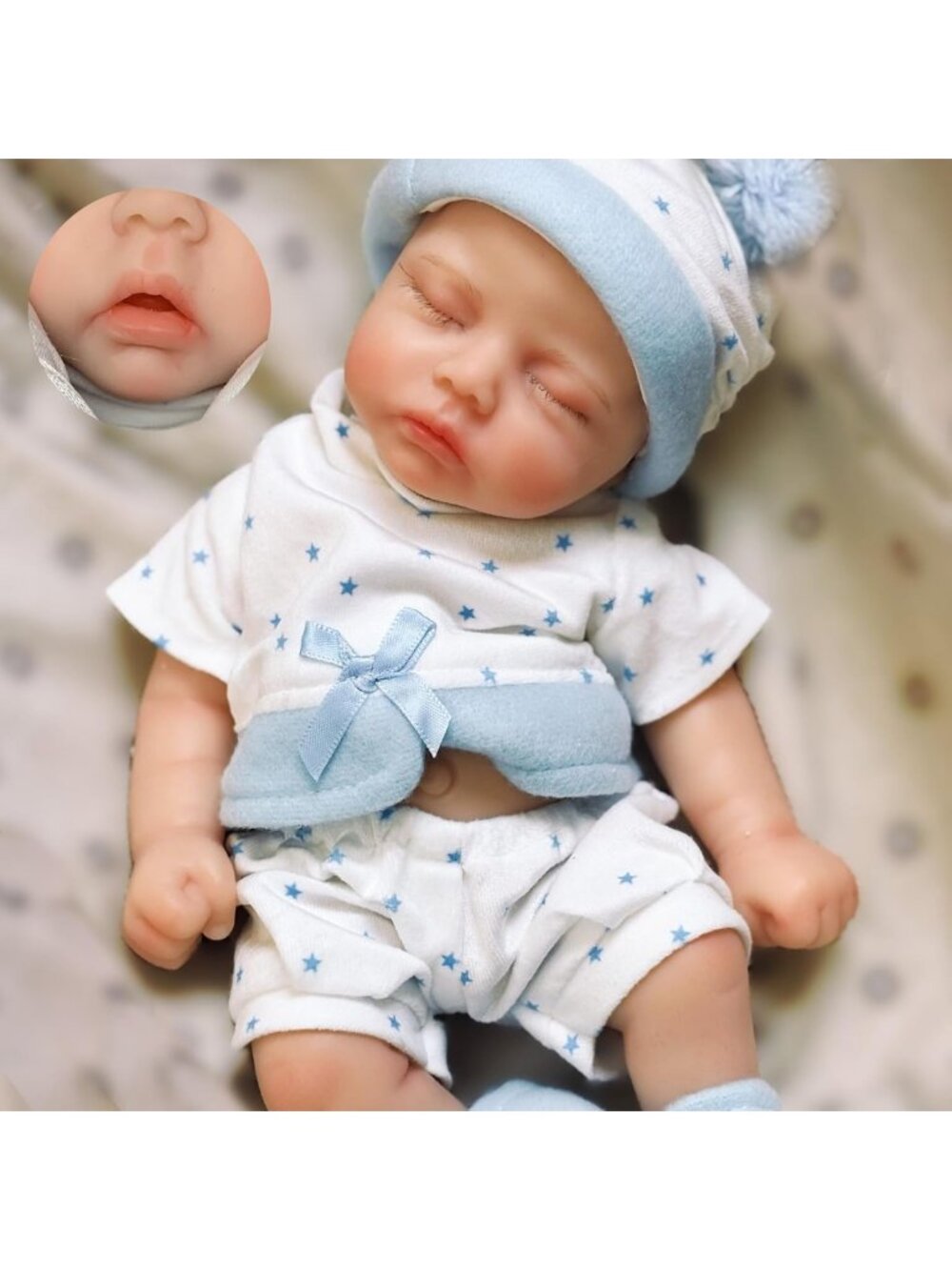 Realistic 13" Silicone Reborn Baby Doll - Sleeping Newborn Boy, Adorable Gift